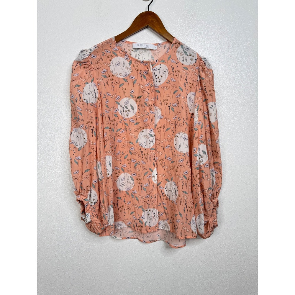 Hunter Bell Finley‎ Silk Floral Blouse Size Xsmall